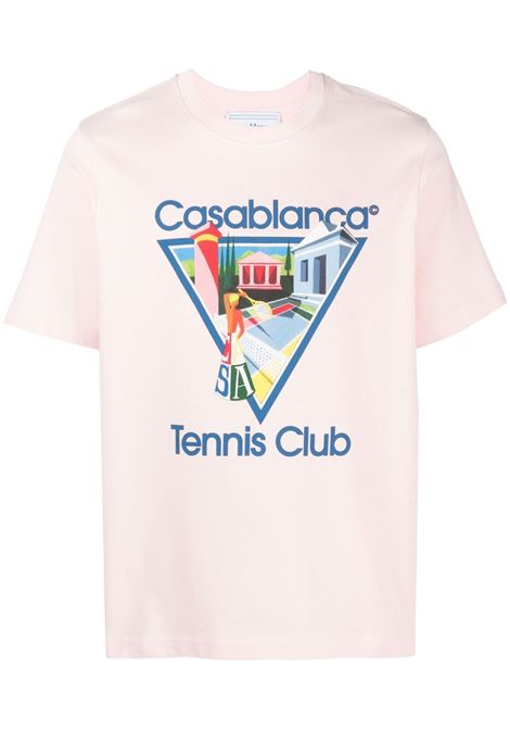 Pink graphic-print T-shirt - men CASABLANCA | MF23JTS00124PNK