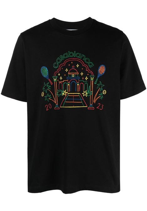 Black Rainbow Crayon Temple T-shirt - men CASABLANCA | MF23JTS00133BLK