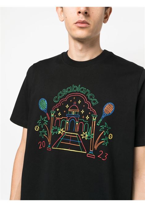 Black Rainbow Crayon Temple T-shirt - men CASABLANCA | MF23JTS00133BLK