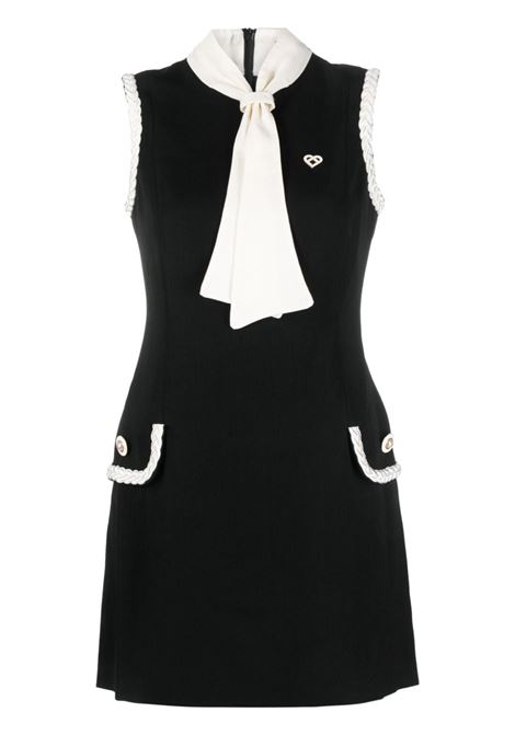 Black and white Jacky slogo-embroidered minidress - women CASABLANCA | WF23DR08301BLK