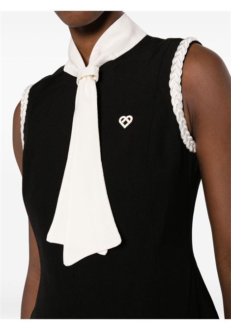 Black and white Jacky slogo-embroidered minidress - women CASABLANCA | WF23DR08301BLK