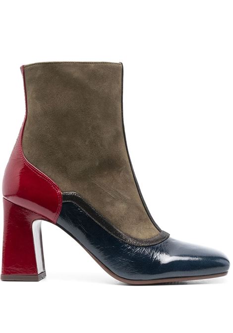 Khaki green, dark red and blue Okane 90mm ankle boots - women CHIE MIHARA | OKANEMLT