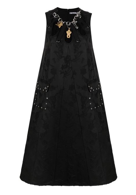 Black floral-jacquard cut-out midi dress - women  CHOPOVA LOWENA | 1298BLK