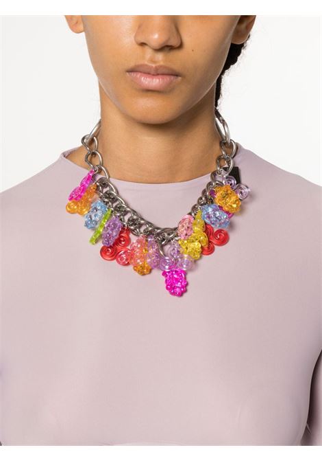 Silver and multicolour multi-charm chain-link necklace - women CHOPOVA LOWENA | 6321SLVR
