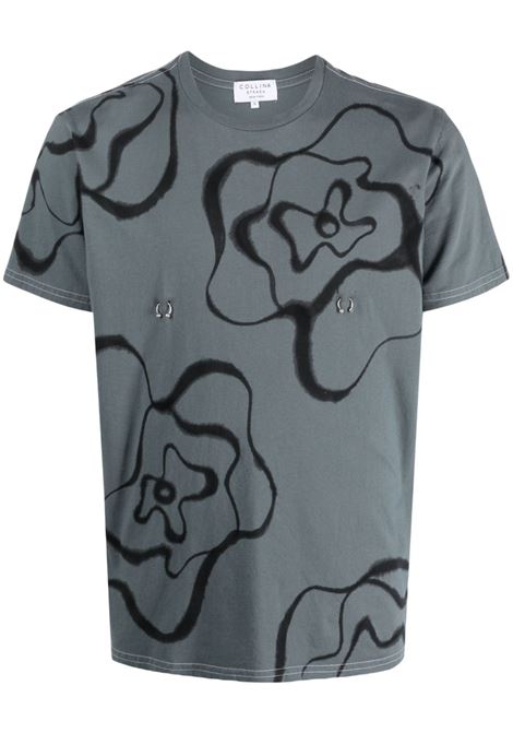 T-shirt con piercing in grigio e nero - donna COLLINA STRADA | XX3080BLK