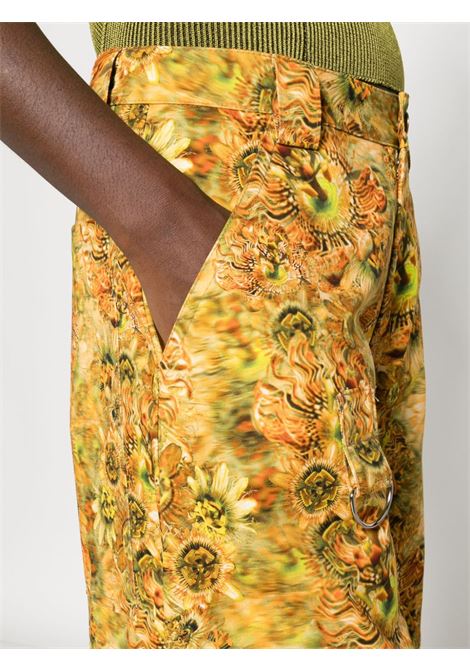 Pantaloni cargo con stampa floreale in marrone - donna COLLINA STRADA | XX6408BRNW
