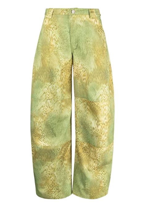 Pantaloni Stomp con stampa in verde - donna COLLINA STRADA | XX6429GRN