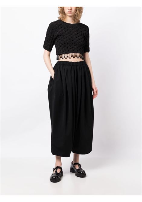 Black drop-crotch cropped  trousers - women COMME DES GARCONS COMME DES GARCONS | RLP0101