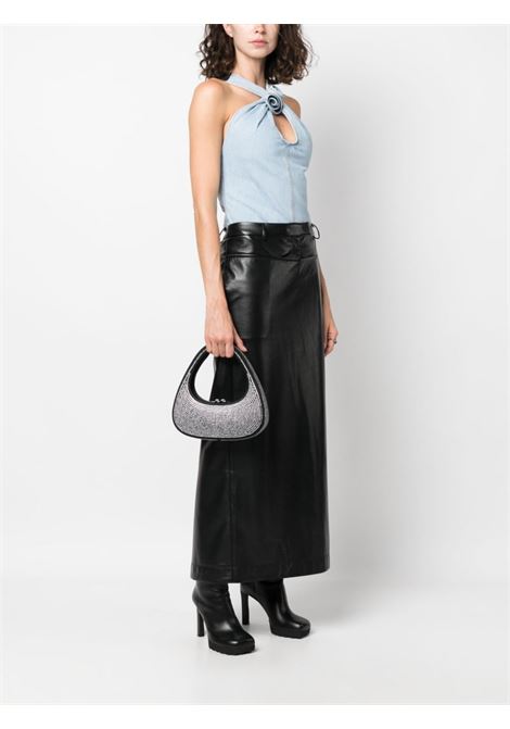 Black crystal embellished baguette swipe bag - women COPERNI | COPBA04455CRYSTL