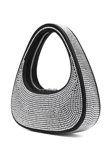 Black crystal embellished baguette swipe bag - women COPERNI | COPBA04455CRYSTL