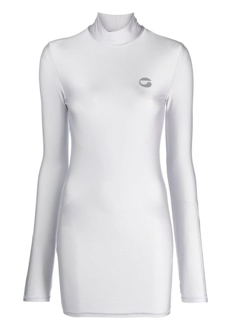 Silver high neck fitted mini dress - women COPERNI | COPJS60545PRLGRY