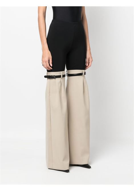 Beige and black hybrid flare trousers - women  COPERNI | COPP24102BLKBG