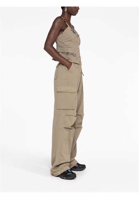 Khaki green wide leg cargo trousers - women  COPERNI | COPP40204KHK