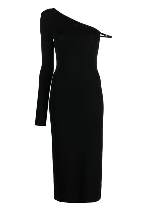 Black one sleeve midi dress - women COURRÈGES | 323JRO243JS00979999