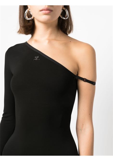 Black one sleeve midi dress - women COURRÈGES | 323JRO243JS00979999