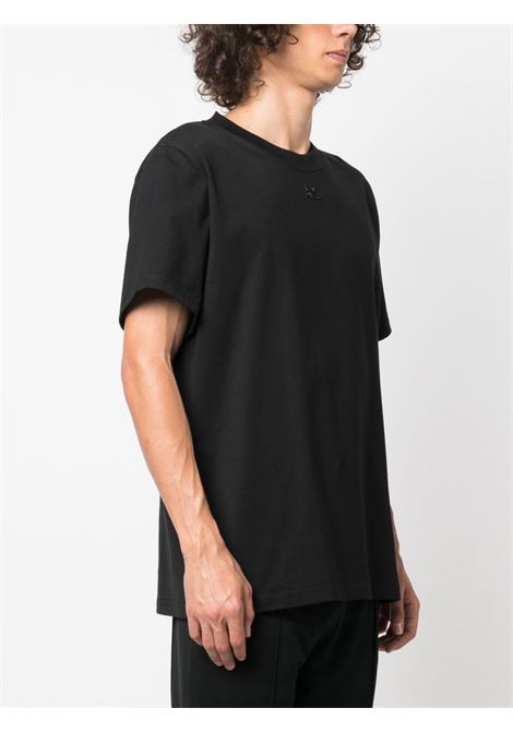 T-shirt con logo in nero - uomo COURRÈGES | 323JTS008JS00719999