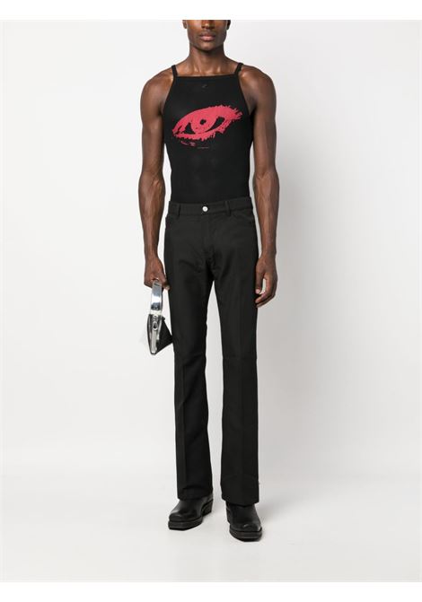 Black retro twill bootcut trousers - men - COURRÈGES -  divincenzoboutique.com