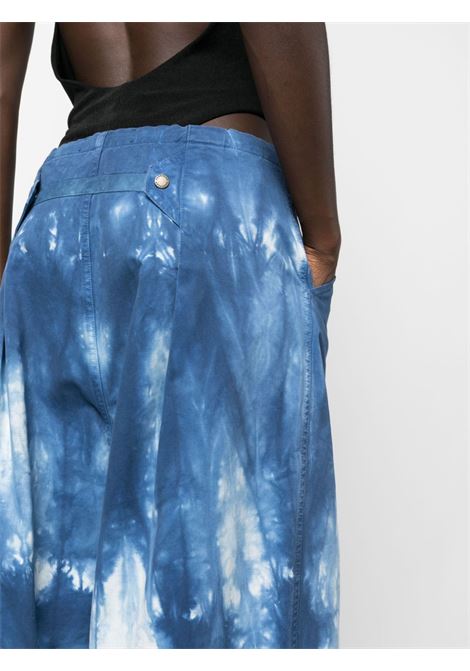 Pantaloni Daisy a gamba ampia con motivo tie-dye in blu - donna DARKPARK | WTR02FAP01W2W603
