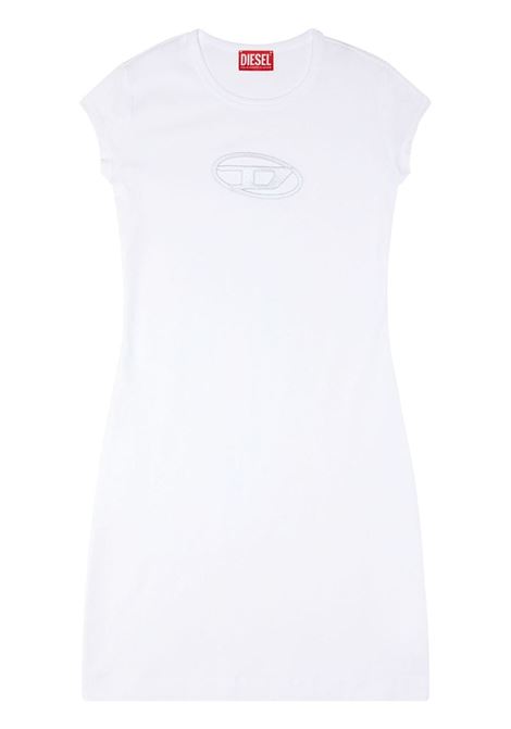 White logo-patch mini dress - women DIESEL | A062700AFAA100