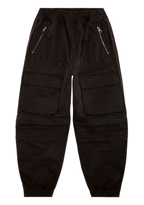 Jet black cargo-pocket tapered trousers - women  DIESEL | A105760PCAK9XX