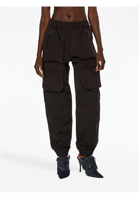 Jet black cargo-pocket tapered trousers - women  DIESEL | A105760PCAK9XX