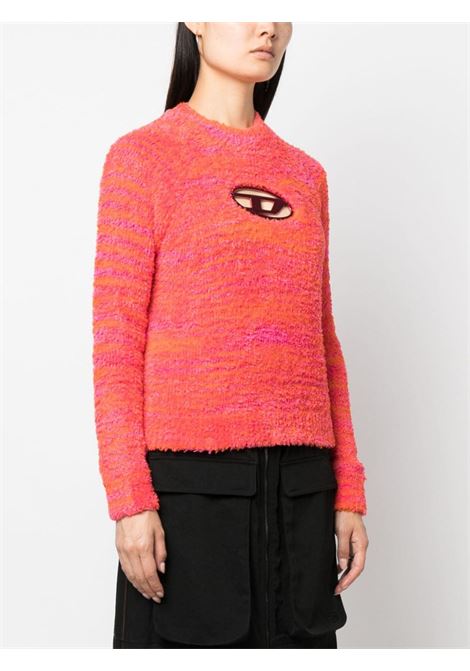 Pink and orange logo-plaque towelling-finish jumper - women DIESEL | A111610BMAG3CX