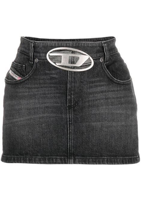 Black Oval D buckle denim skirt - women DIESEL | A114550CKAH02