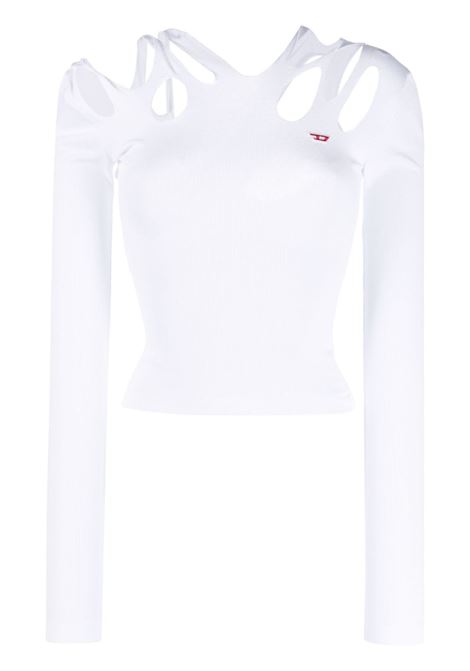 Top a maniche lunghe con cut-out in bianco - donna DIESEL | A117290AMDS100