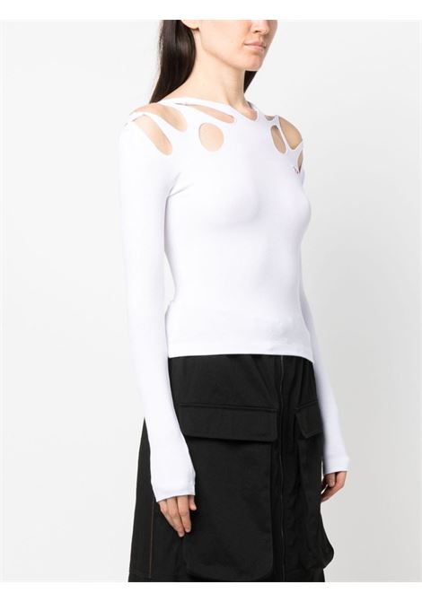 Top a maniche lunghe con cut-out in bianco - donna DIESEL | A117290AMDS100
