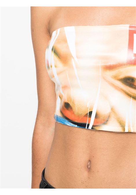 Multicolour face-print strapless crop top - women DIESEL | A117390JNAK23DA