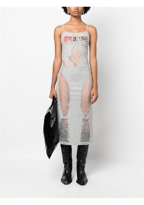 Grey faded-effect logo-print dress - women  DIESEL | A121090SHAY9CBA