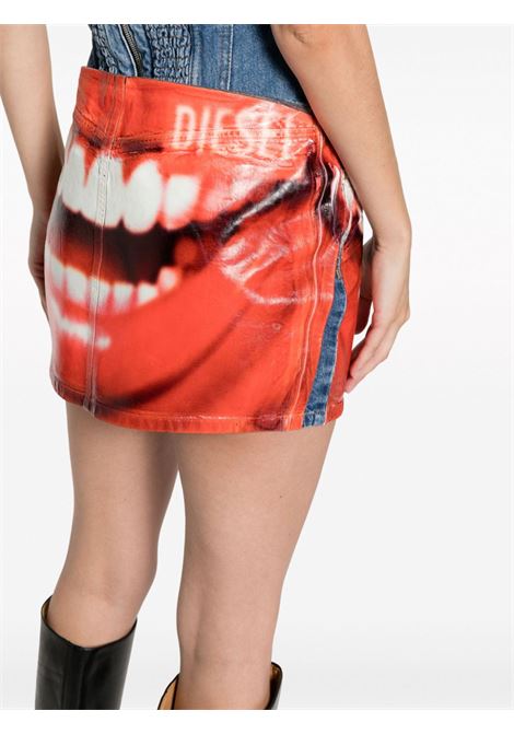 Multicolored graphic-print low-rise miniskirt - women  DIESEL | A12483068JPE6748