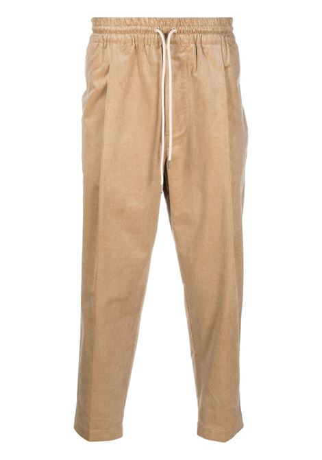 Pantaloni a coste con coulisse in beige - uomo DRÔLE DE MONSIEUR | CBP101CO076BG