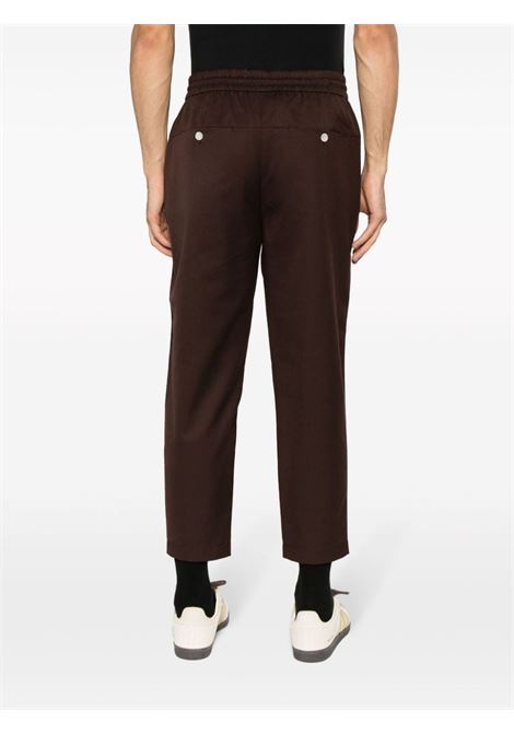 Brown monogram-pattern velvet track trousers - uomo DRÔLE DE MONSIEUR | CBP101PL016BN