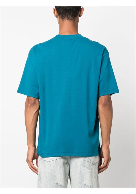 Blue slogan-print short-sleeve T-shirt - men DRÔLE DE MONSIEUR | CTS100CO002BED