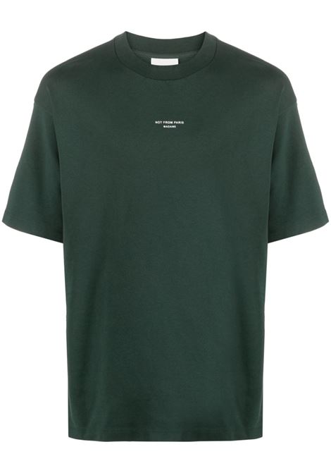 Green slogan-print short-sleeve T-shirt - men DRÔLE DE MONSIEUR | CTS100CO002DGN
