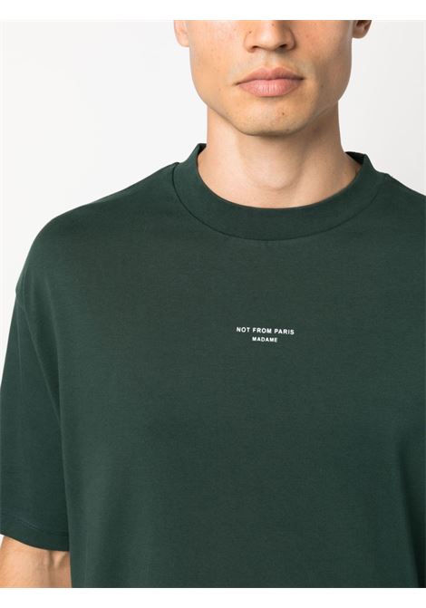 Green slogan-print short-sleeve T-shirt - men DRÔLE DE MONSIEUR | CTS100CO002DGN