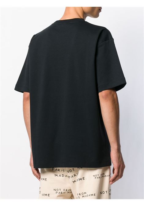 Black slogan-print short-sleeve T-shirt - men DRÔLE DE MONSIEUR | PERMP01BL
