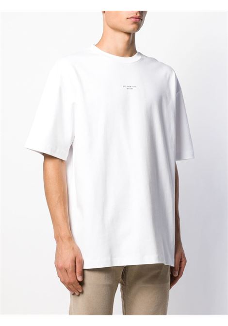 White slogan-print short-sleeve T-shirt - men DRÔLE DE MONSIEUR | PERMP01WT