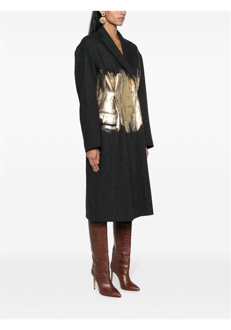 Cappotto con design metallizzato in grigio e oro - donna DRIES VAN NOTEN | 2320102027245901