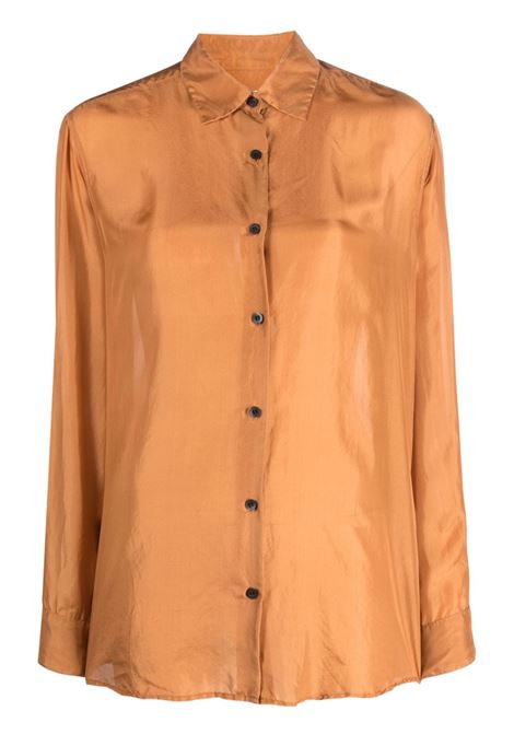 Camicia con finitura satinata clavelly in marrone - donna DRIES VAN NOTEN | 2320107037149701