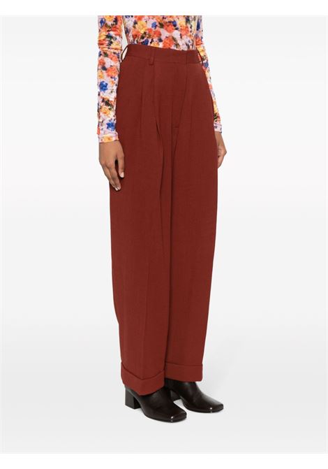 Burgundy partan tapered trousers - women DRIES VAN NOTEN | 2320109197421360