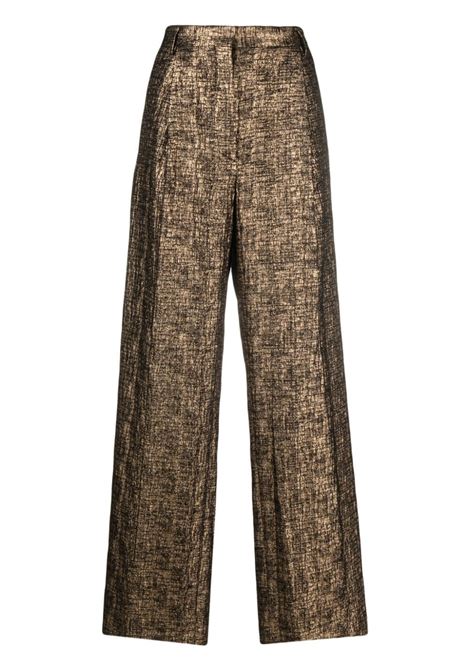 Gold porter metal-effect trousers - women  DRIES VAN NOTEN | 2320109207076954
