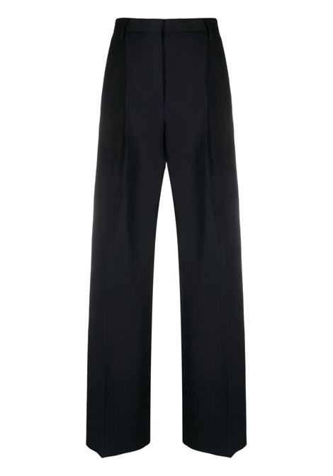 Navy blue porter tailored high-waisted trousers - women  DRIES VAN NOTEN | 2320109207209509