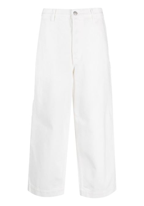 Pantaloni crop con tasche pip in bianco - uomo DRIES VAN NOTEN | 2320209057438005
