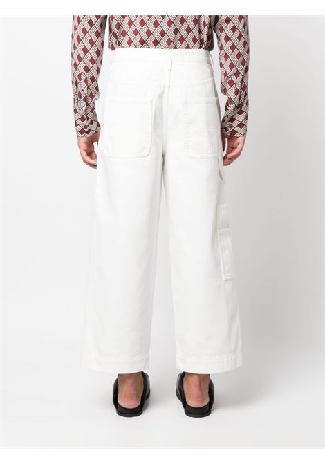 Pantaloni crop con tasche pip in bianco - uomo DRIES VAN NOTEN | 2320209057438005