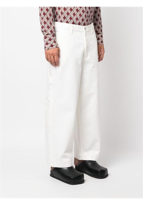 White pip cargo-pocket trousers - men  DRIES VAN NOTEN | 2320209057438005