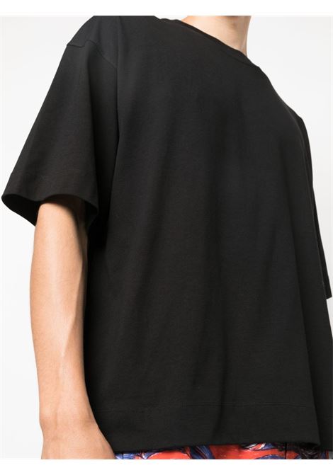 T-shirt con spalla bassa in nero - uomo DRIES VAN NOTEN | 2320211137602900