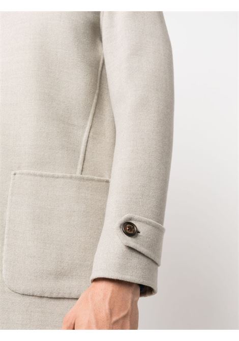 Beige spread-collar button-down coat - men ELEVENTY | H75CAPG010702