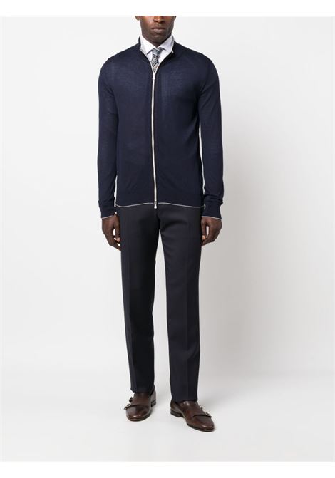 Maglione con zip in blu - uomo ELEVENTY | H76MAGH671102